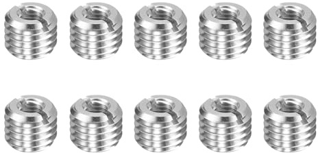 Kvartsman 10 st. skruvmutter M12 till M6 x 10 mm gänginsats rostfritt stål gänghylsor reduceringshylsor metrisk självgängande gängadapter för bilar möbler gör-det-själv mekanisk