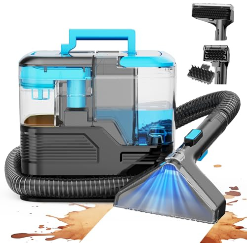 Vortisys C10 530W Lavatappeti e Divani Lava e Asciuga, 18kPa Lavatappeti Aspirapolvere Tessuti Divani, Raggio D'Azione di 6M, Tubo Flessibile Da 1,2m,per Pulito, Mobili Imbottiti, Divani, Auto