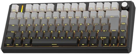 OMOTON Mechanical Keyboard Gaming 75% ISO-UK, Tri-Mode Wireless QMK/VIA