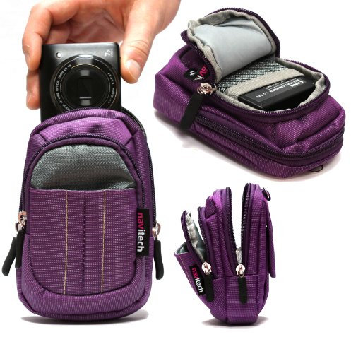 Navitech Purple Digital Camera Case Bag Compatible With The Canon EOS M3 / PowerShot D30 / PowerShot G7 X / PowerShot N100 / PowerShot N2 / PowerShot SX600 HS / PowerShot SX610 HS / PowerShot SX700 HS / PowerShot SX710 HS