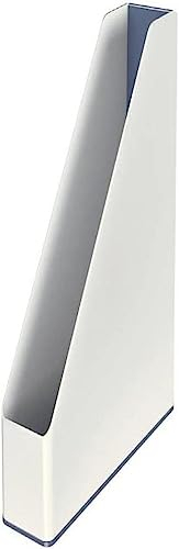 Leitz Stehsammler A4, Zweifarbiges Design, Weiß/Grau, Duo Colour, WOW, 53621001