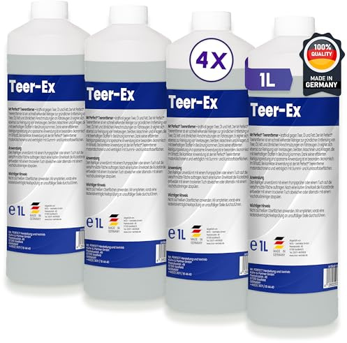 Mr. Perfect® Goudron EX, Dissolvant bitume et goudron pour voiture et outils - 4 x 1 Litre