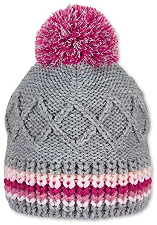 Sterntaler Strickmütze Rauten Cappellino, Argento Melange, 47 cm Unisex-Bimbi