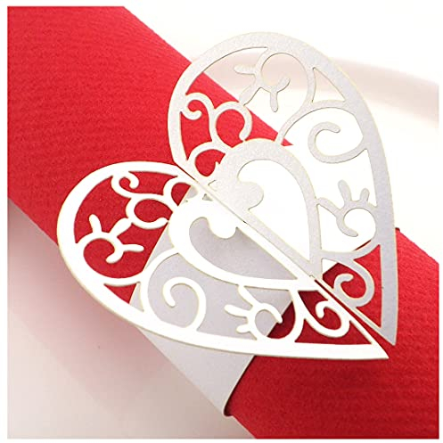 Lot de 50 ronds de serviette - Décoration de table - Cœur 3 (S-PANARG-Herz3-50)