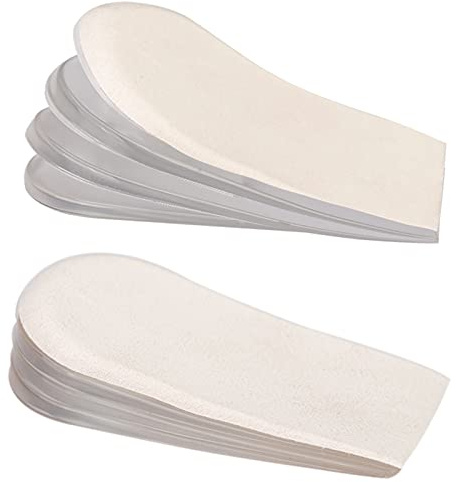 Adjustable Orthopedic Heel Lift Inserts, 1/4 to 1 Gel Heel Pads, Height Increase Insole for Leg Length Discrepancies, Heel Spurs, Heel Pain, Sports Injuries, and Achille tendonitis (4 Layers), Small