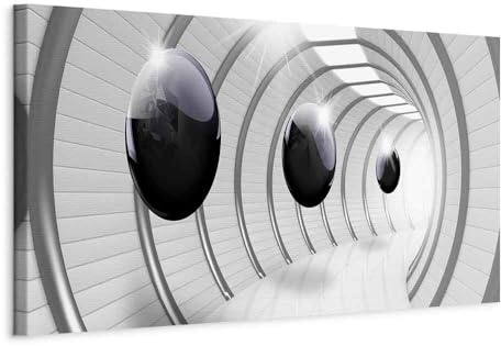 murando Acoustic Canvas Wall Art 3D effect 120x40 cm / 47 x 16 picture with acoustic foam sound absorption print image Artwork 1 pc room acoustics soundproofing Sphere grey a-C-0001-b-a