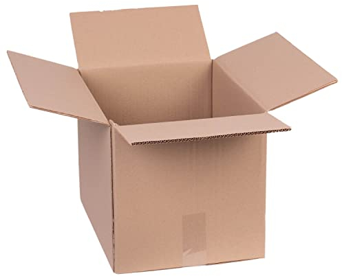 smiley pack 10 Stück Faltkartons 400 x 300 x 300 mm zweiwellig braun Versandkarton Verpackungskartons 40 x 30 x 30 cm aus Wellpappe 2 wellig Karton Pappkarton Versandbox Paket Päckchen