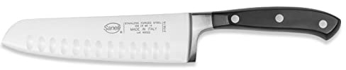 Sanelli Coltello Giapponese Olivato Santoku Ergoforge, Lunghezza Lama 16 cm