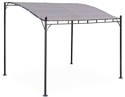 Pergola 3 x 2,5 m - Brestum - Taupe Stoff - Wand-Pergola