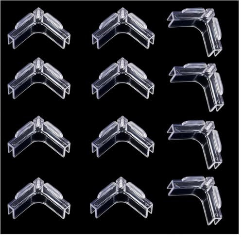 CAASFOOY Aquarium Glaskantenschutz weichen Abdeckungen für Aquarien Kantenschutz für Aquarien Glasabdeckung, einfache Installation, Eckenschutz, Eckenständer, Transparent, 12 Stück 5 mm