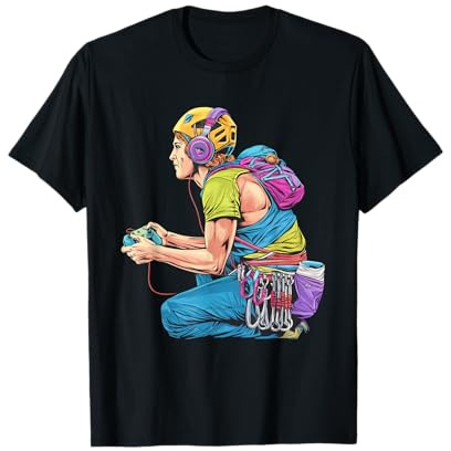 Kids Rock Climbing Gear Adults Video Game Rock Wall Climber T-Shirt