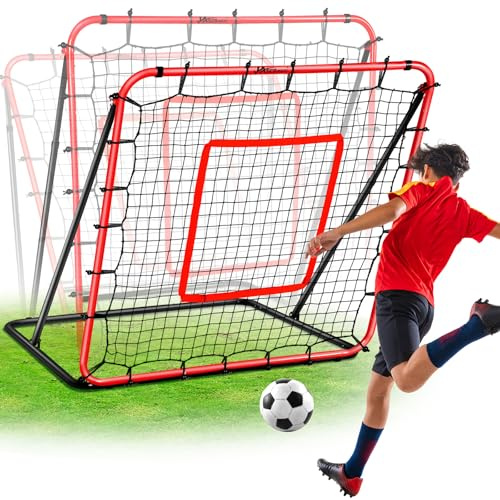 JASCOPRO Fotbollsstudsnät, vinkeljusterbar fotbolls-studs-bräda för precisionspassning, skytte, första beröring och bollkontrollborrar för barn