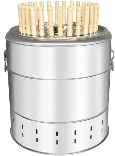 ZOLPINL Barbecue Suspendu sans fumée avec 28 brochettes, réchaud à Charbon de Bois en Acier Inoxydable, Barbecue braisé au Charbon de Bois, Grande capacité, Four à rôtir Portable à 360°