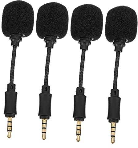 SUPVOX Micrófono De Reducción De Ruido Mini 4 Piezas, Micrófono Portátil Plug and Play Conector De 4 Polos, Compatible Teléfonos Móviles y Computadoras para Transmisión y Grabación De Voz