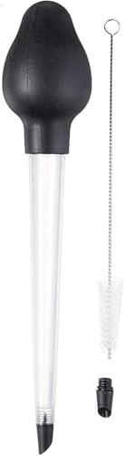 Tovolo Turkey Baster with Cleaning Brush Dripless Angled Tip for Cooking Turkey Ham Roasting Basting, Large Easy to Use Silicone Kitchen Bulb Baster Dishwasher Safe BPA Free Heat Resistant