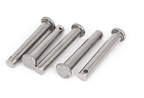 sourcing map M8 x 50mm Flat Head Stainless Steel Round Clevis Pins 5 Pcs
