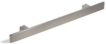 18 Inch Long Stainless Steel Door Handle Brushed Nickel Satin Finish, Modern Front Door Pull Handle for Commercial Glass Doors Wooden Barn Doors Interior Exterior Fiberglass, Flat Rectangular Bar