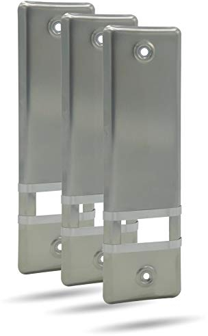 markiso® Rolladengurt Abdeckung aus Edelstahl, Rollladenblenden Montage ohne Gurtausbau, Gurtabdeckung 135mm, Gurtwicklerblende mit Schlitzsystem, 3 Sück