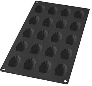 Lékué Classic - Stampo mini per maddalene, 20 cavità, color nero