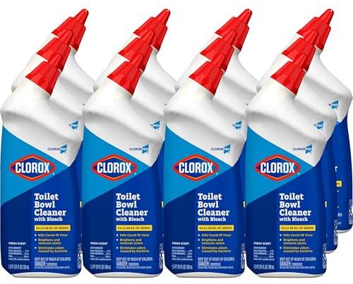 CloroxPro Commercial Solutions, Clorox Manual Toilet Bowl Cleaner with Bleach, Automatic Toilet Cleaner, Fresh Scent, 24 Ounces (Pack of 12) - 00031