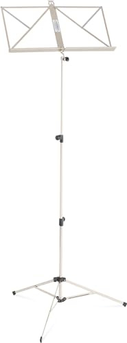 Klassiska Cantabile notställ (spikelt, medeltungt utförande, extremt motståndskraftig yta, med hållare på flaggan, halkfria gummifäsar, uppställningshöjd: 65–130 cm) nickel