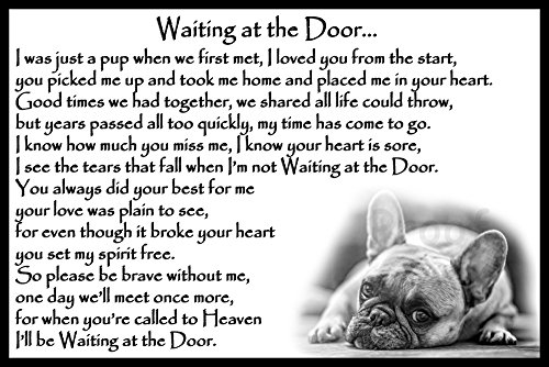 French Bulldog Memorial Dog Bereavement pet Loss Flexible Fridge Magnet - Waiting at The Door