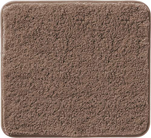 Erwin Müller WC-Vorlage, WC-Matte Rhodos Uni ohne Ausschnitt, rutschhemmend braun Größe 50x55 cm - ultraweich, extrem saugfähig, flusenarm