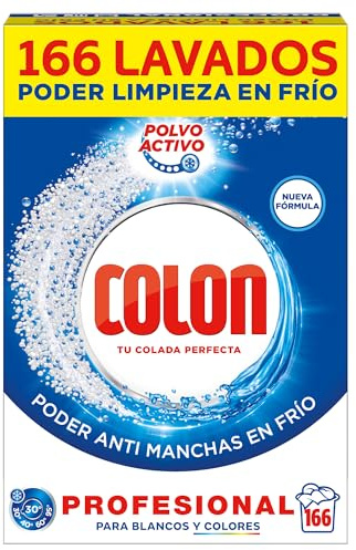Colon Activo Profesional Polvo Detergente para la lavadora, 166 lavados