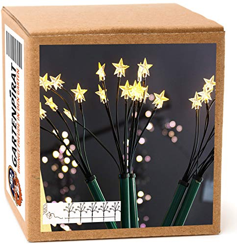 Gartenpirat 5er Set LED Gartenstecker – Sternenstäbe Gartenleuchte mit Erdspieß – Außen Garten Balkon