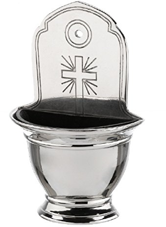 Weihwasserbecken Messing Silber vernickelt Höhe 16 cm