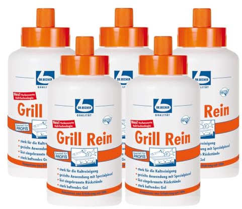5x Dr. Becher Grill Rein für Grills, Fritteusen / 1 Liter