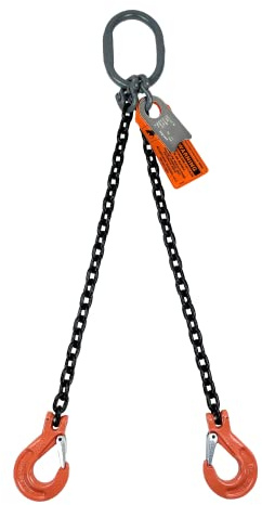 Advantage Rigging - Chain Sling - 1/2 x 5' Double Leg with Sling Hooks - Grade 100