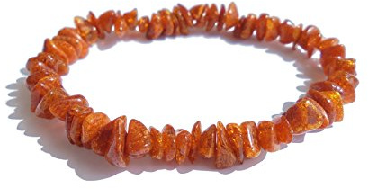 Bracelet Adulte Élastique Ambre Véritable En forme naturelle - Cognac