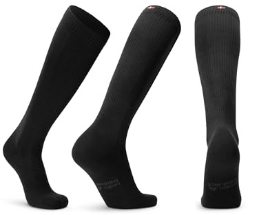 DANISH ENDURANCE Bio-Baumwolle Kompressionsstrümpfe, 14-18 mmHg, Unisex, für Damen & Herren, 1 oder 3 Paar (Schwarz, 35-38)