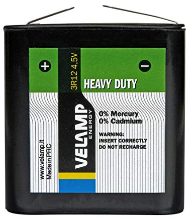 Pila 3R12 Piatta 4.5V, tecnologia zinco carbone. Ideale per astucci, esperimenti.