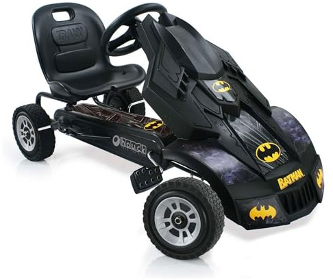 hauck Batmobile Pedal Go Kart, Superhero Ride On Batman Car Vehicle for Kids, Black