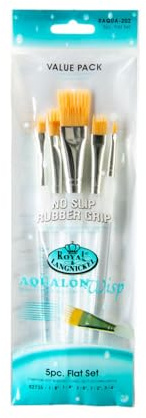 Royal and Langnickel Aqualon Wisp Flat Brush Set (Pack of 5)