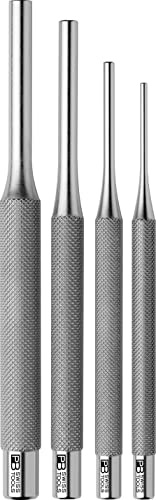 PB Swiss Tools Splintentreiber Set PB 873 | 100% Swiss Made | 4-teiliger (2/3/5/6 mm) gekordelter Splinttreiber Satz für sicheres Aus- oder Durchtreiben von Niete, Stift, Bolzen