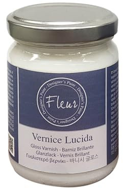FLEUR DESIGNER'S PAINT | Vernice Protettiva, 130 ml, Trasparente Lucida, Base Acqua, Monocomponente. Alta Resistenza, Non Ingiallisce ed Essiccazione Rapida, Made in Italy.