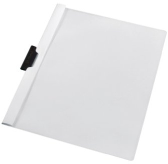 herlitz Klemmhefter für bis zu 30 Blatt, weiß, transparenter Deckel, PVC, 5er Pack