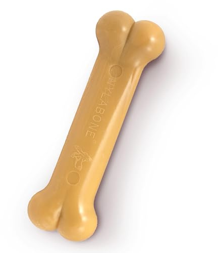Nylabone Dura Chew Extreme Tough Dog Chew Toy Bone, Allergen Peanut Butter Flavour, M, for Dogs Up to 16 kg