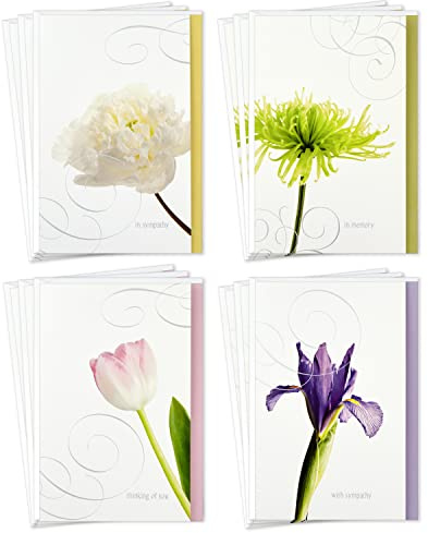 Hallmark Assorted Sympathy Cards (Flowers, 12 Cards and Envelopes)
