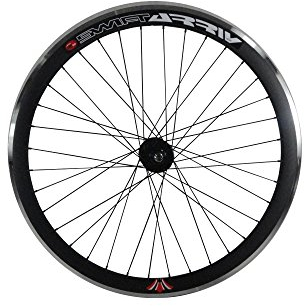 WooHooBikes Deep V 43 mm Vorderrad für Fixie, Fixed Gar, Track Single Speed Bike (schwarz)