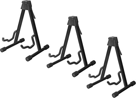 McGrey GS-UNI Universal Kombi-Gitarrenständer (Universalständer, zusammenklappbar, Standfläche 32 x 29cm, gepolsterte Auflagefläche, Gummifüße) Schwarz