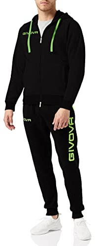 GIVOVA TUTA KING FELPA NERO/VERDE FLUO Tg. S