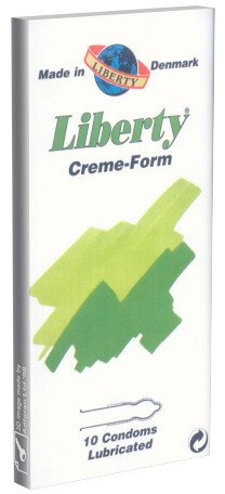 World's Best Kondome: Liberty Creme Form, Kondome mit geformten Ende, extra feucht, mittlere Größe - Kondome aus Dänemark, 1 x 10 Stück
