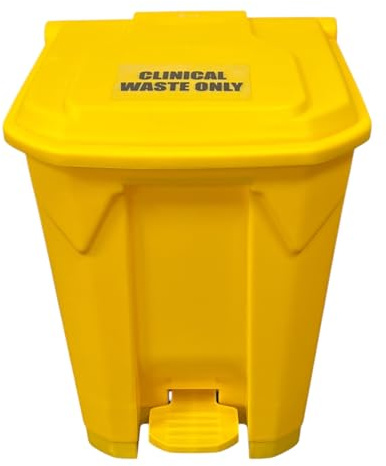 Chabrias Ltd 80L Clinical Waste Pedal Bin – Extra Large Yellow Bin for Hospitals, Commercial Kitchens & Schools – Durable Polypropylene, Hands-Free Lid, Odour Control, High-Capacity Design