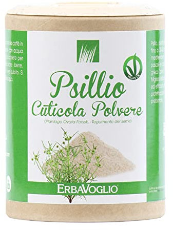 Erbavoglio Polvere di cuticola di Psillio - 200 g - Alimento convenzionale - Fibra naturale ad alta capacità di assorbimento, perfetta per migliorare la digestione e la regolarità intestinale.