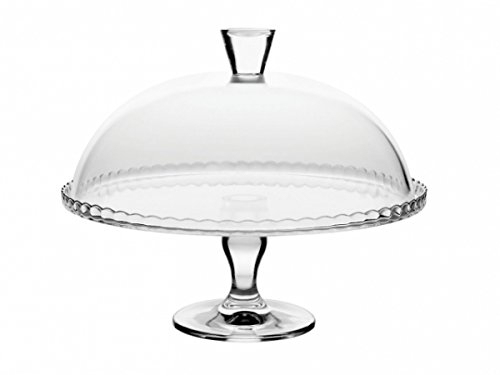 Pasabahce 95200 - Piatto da pasticceria con cupola, in vetro ampio, con coperchio e coperchio