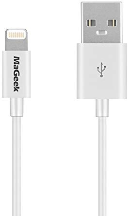 MaGeek® 1.0m de Apple MFi Certificado Cable Lightning a USB para iPhone X/8 Plus/8/7/7 Plus/6s/6s Plus/6/6 Plus/5s/5, iPad mini/4/3/2, iPad Pro Air 2 (Blanco)